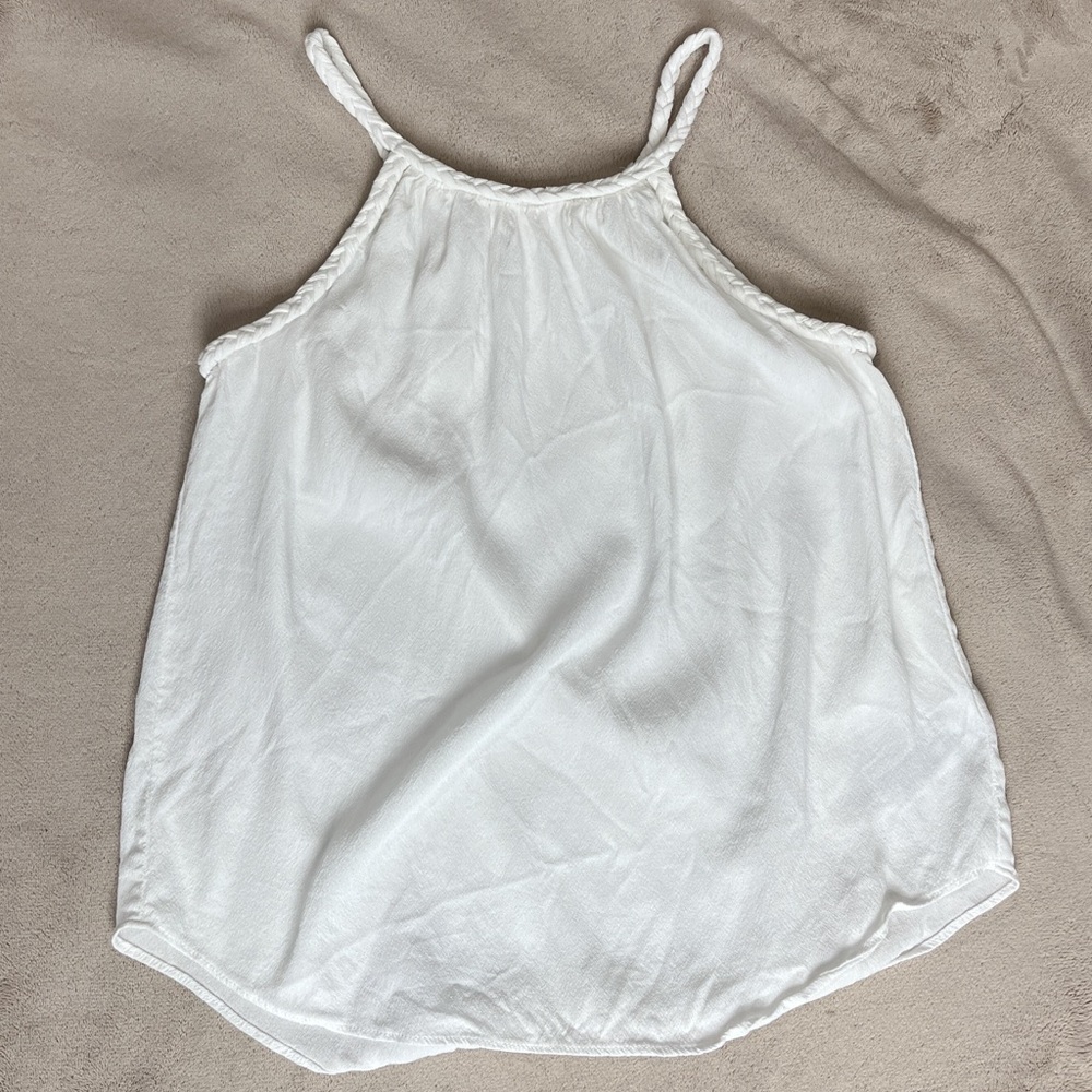 GAP White Women’s Sleeveless Braided Spaghetti Strap Top